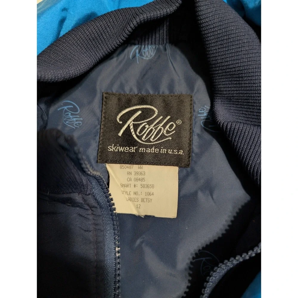 Roffe Skiwear Womens M Thinsulate Insulated Ski Jacket USA Retro‎ Blue